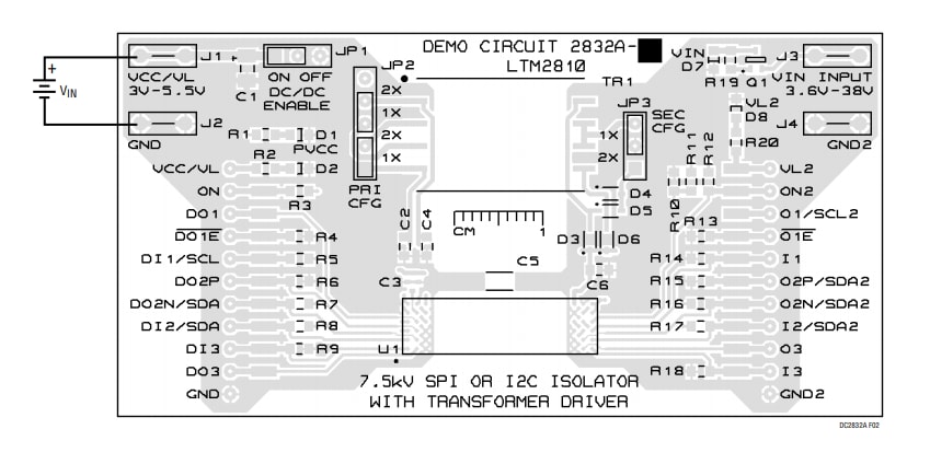 Location Circuit - Analog Devices Inc. LTM2810 Demo Boards DC2832A-A/B Location Circuit - Analog Devices Inc. LTM2810 Demo Boards DC2832A-A/B